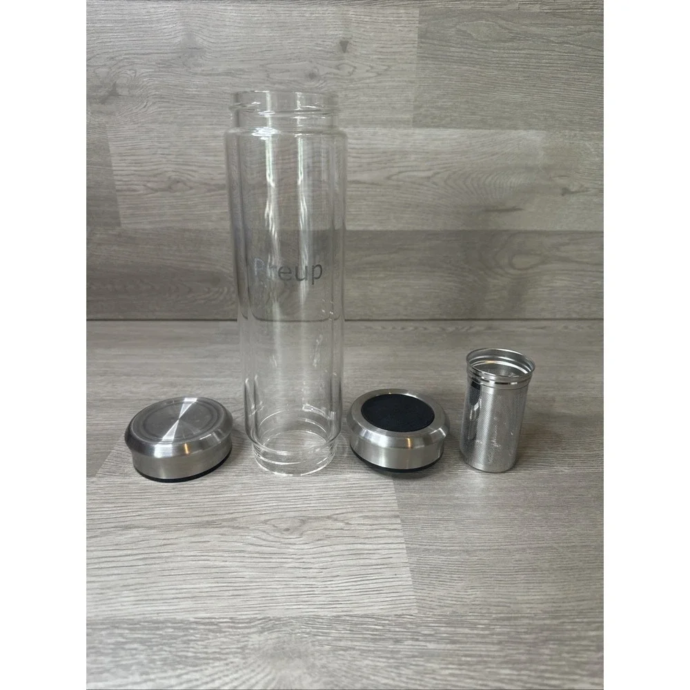Preup Tea Infuser and Glass Water Bottle. Excellent Condition.‎ On-The-Go Brew.